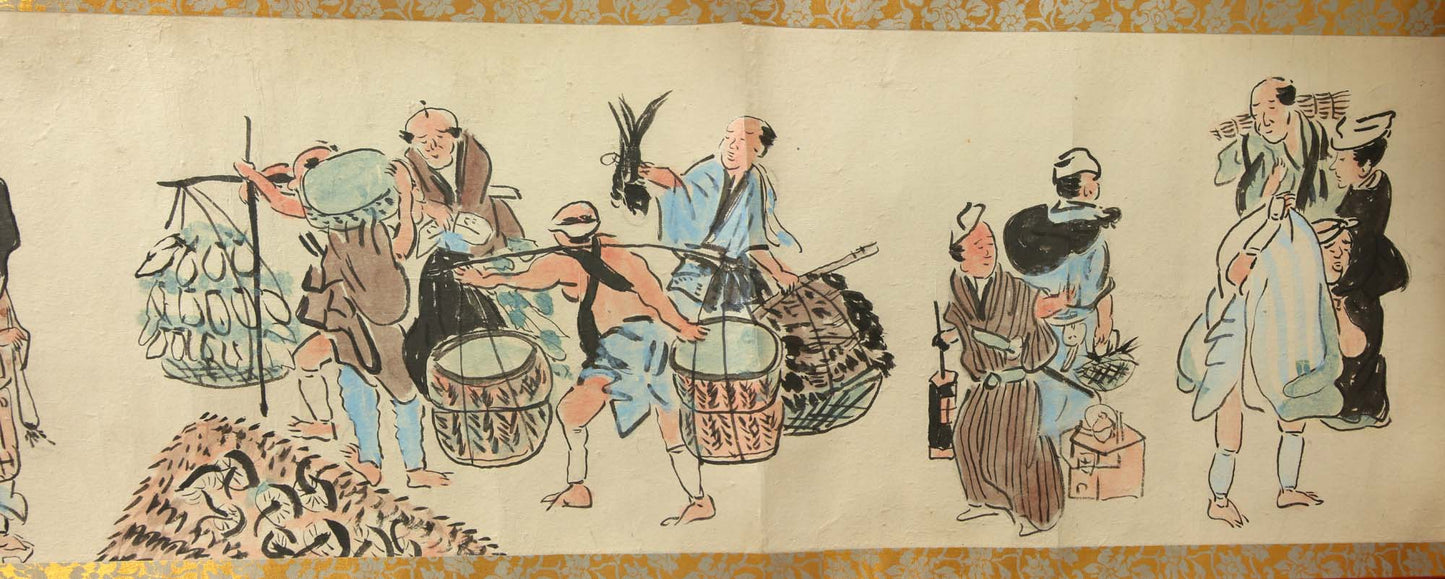 江戸時代の風俗絵巻 Edo jidai no fūzoku emaki - Edo customs, ca. 1825 - Watanabe Kazan 渡邊崋山 (1793-1841)