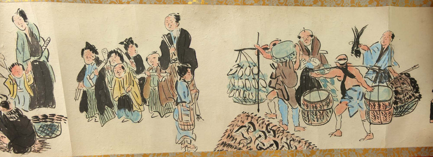 江戸時代の風俗絵巻 Edo jidai no fūzoku emaki - Edo customs, ca. 1825 - Watanabe Kazan 渡邊崋山 (1793-1841)