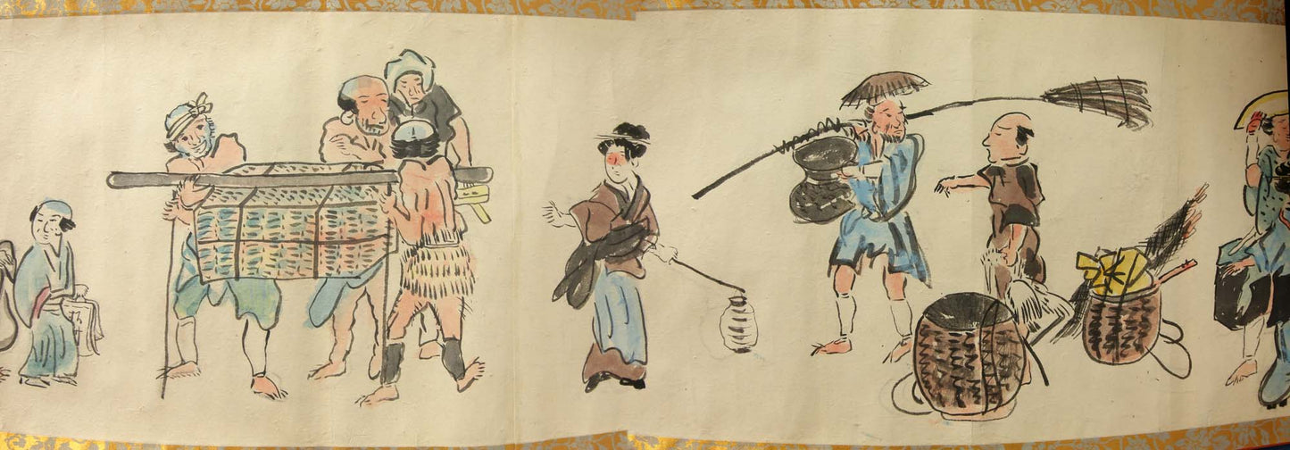 江戸時代の風俗絵巻 Edo jidai no fūzoku emaki - Edo customs, ca. 1825 - Watanabe Kazan 渡邊崋山 (1793-1841)