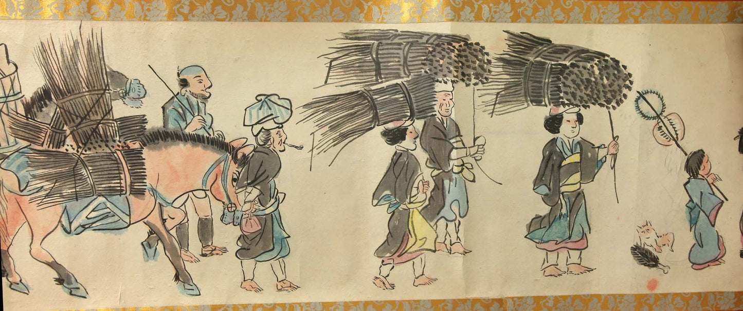 江戸時代の風俗絵巻 Edo jidai no fūzoku emaki - Edo customs, ca. 1825 - Watanabe Kazan 渡邊崋山 (1793-1841)