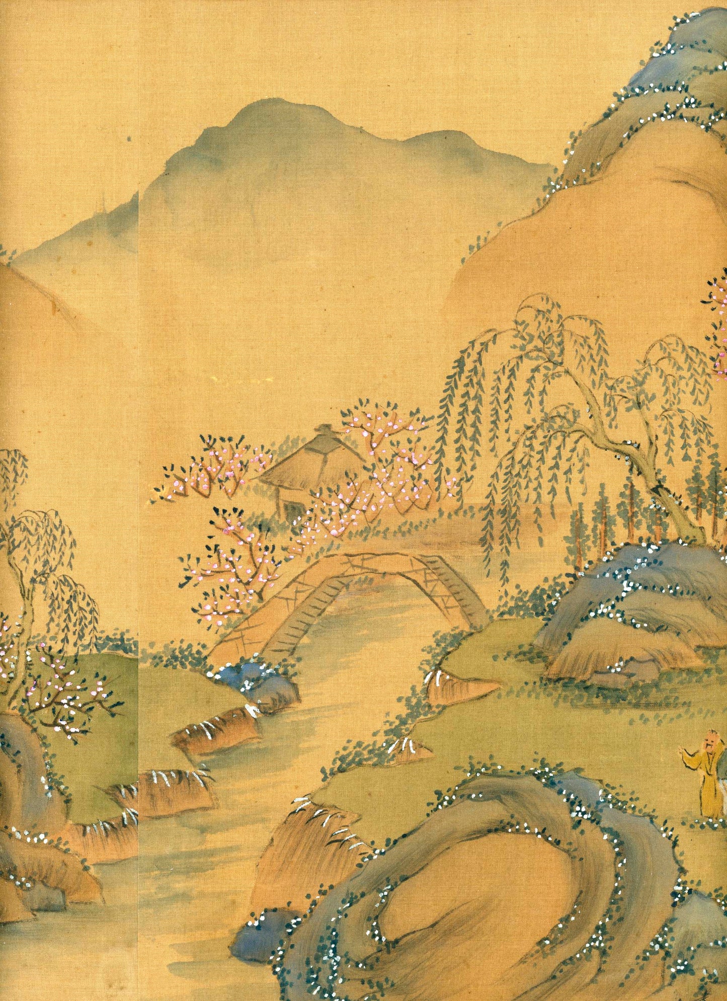 Tanomura Chokunyu 田野村直入  ca. 1877, 着色春景山水 Colored Spring Landscape, emakimono