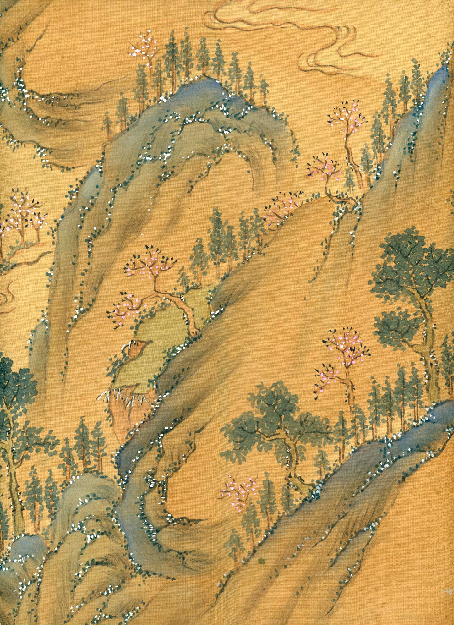 Tanomura Chokunyu 田野村直入  ca. 1877, 着色春景山水 Colored Spring Landscape, emakimono