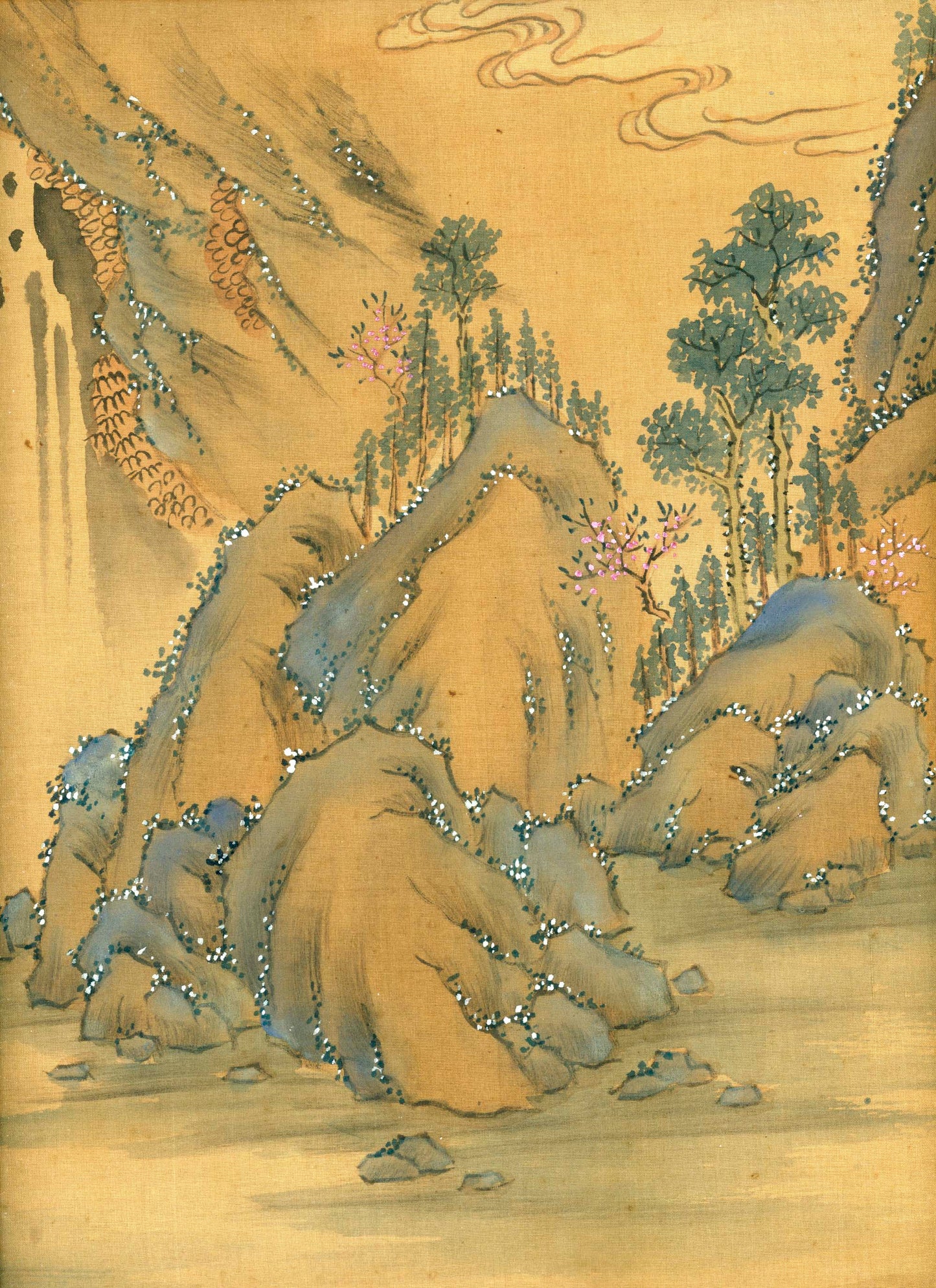 Tanomura Chokunyu 田野村直入  ca. 1877, 着色春景山水 Colored Spring Landscape, emakimono