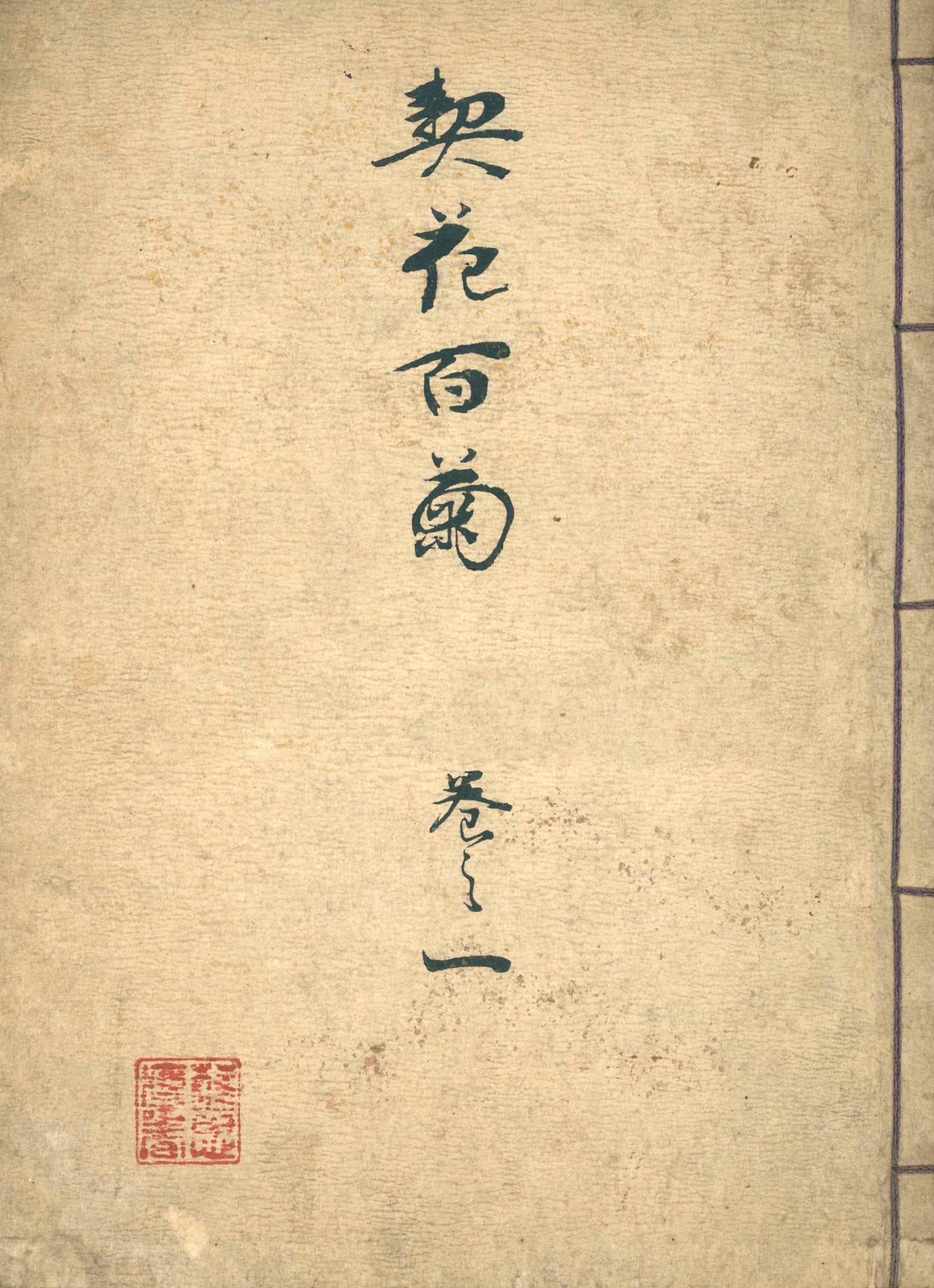 契花百菊 (Keika Hyakkiku) Volumes 1 & 2, 長谷川契華 (Keika Hasegawa) 1893 / 明治26