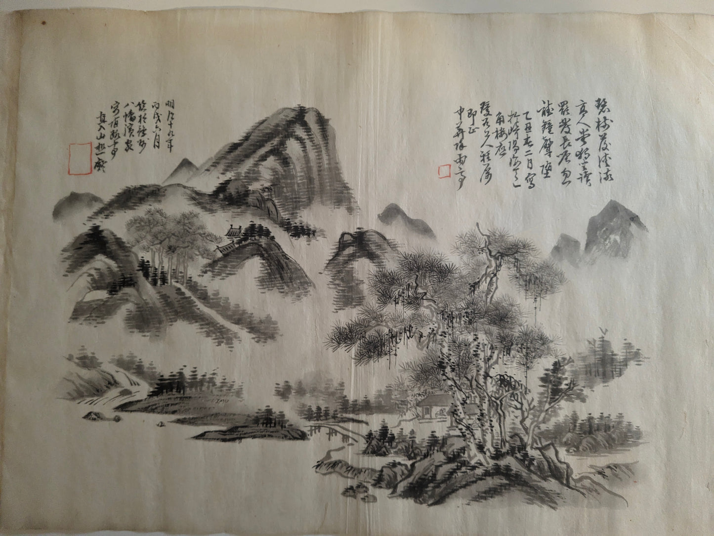 4 emakimono scrolls, ink on paper, Meiji period