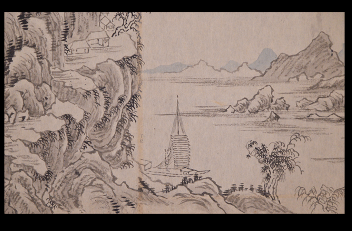 Taniguchi Aizan 谷口藹山 emakimono scroll / ink on paper