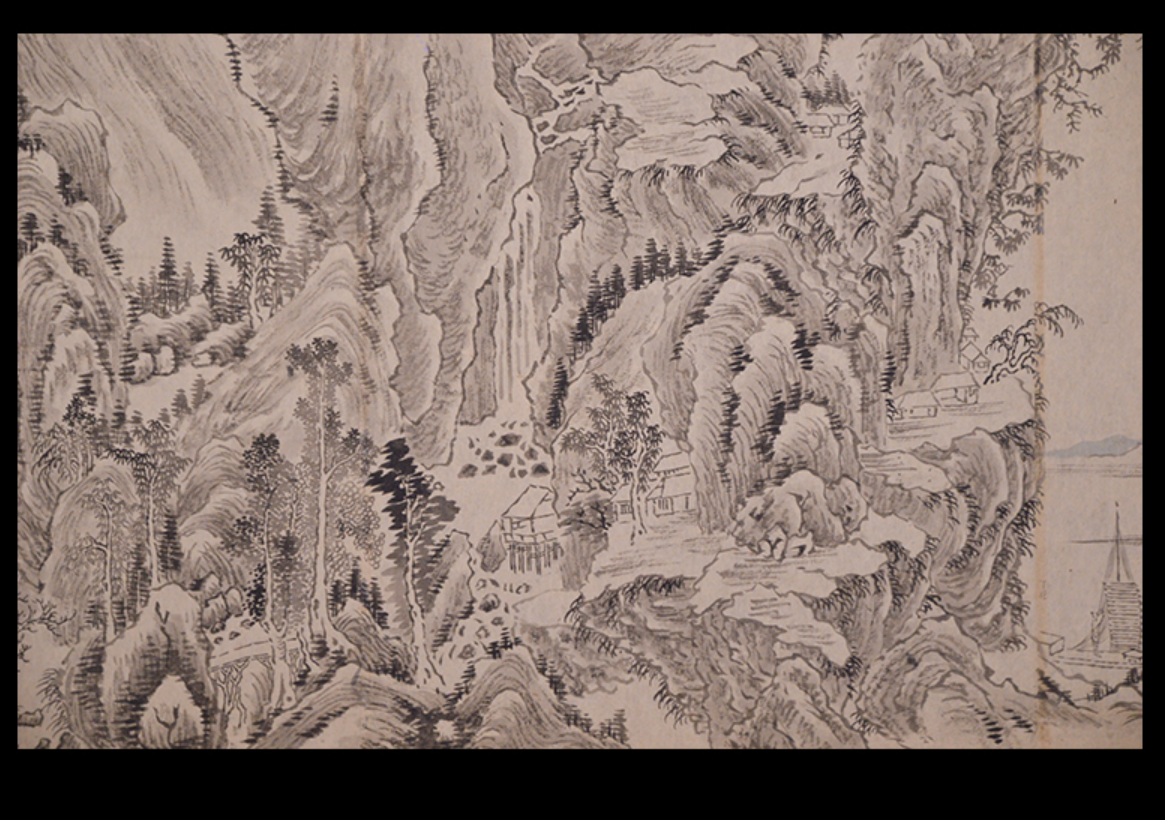Taniguchi Aizan 谷口藹山 emakimono scroll / ink on paper