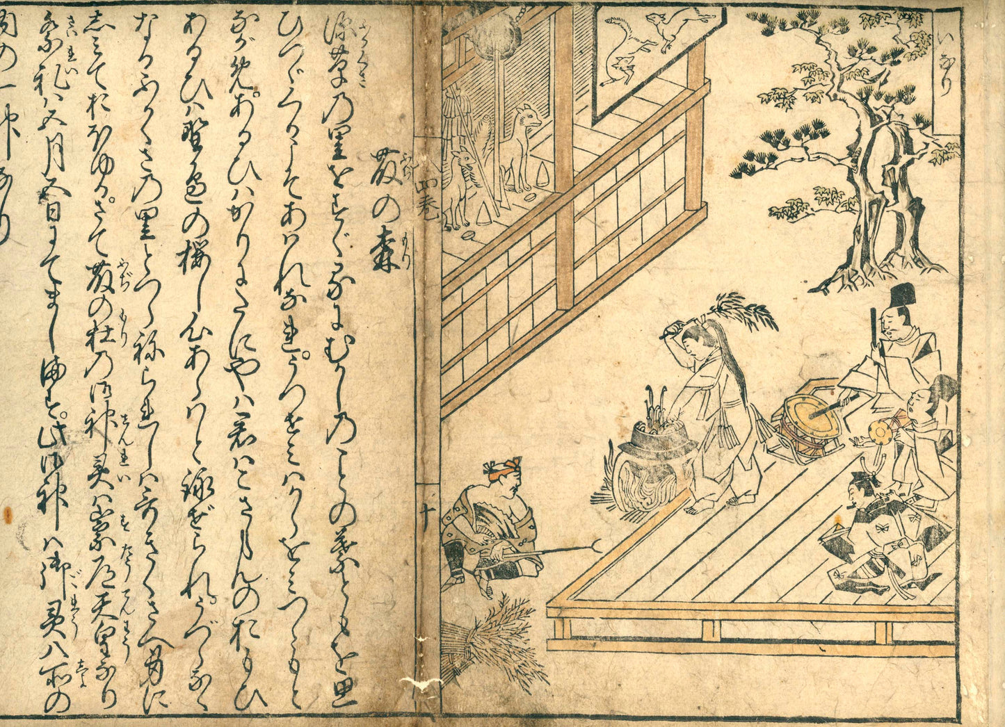 Nakagawa Kiun's Kyō Warabe (京童) Guide to famous places in Kyoto, vol. 4, Meireiki 4, 明暦4 [1658] in emakimono form, colored version