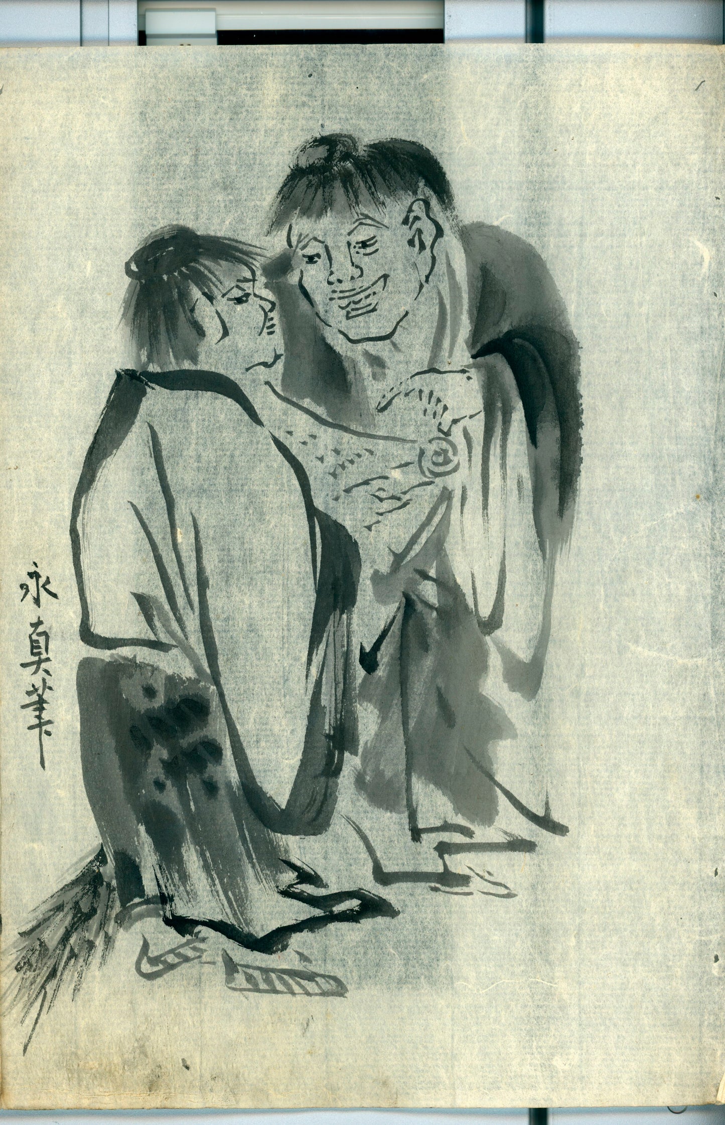 Sumi-e - 16 sheets/ 31 scenes/ ink on washi paper/ unknown painter