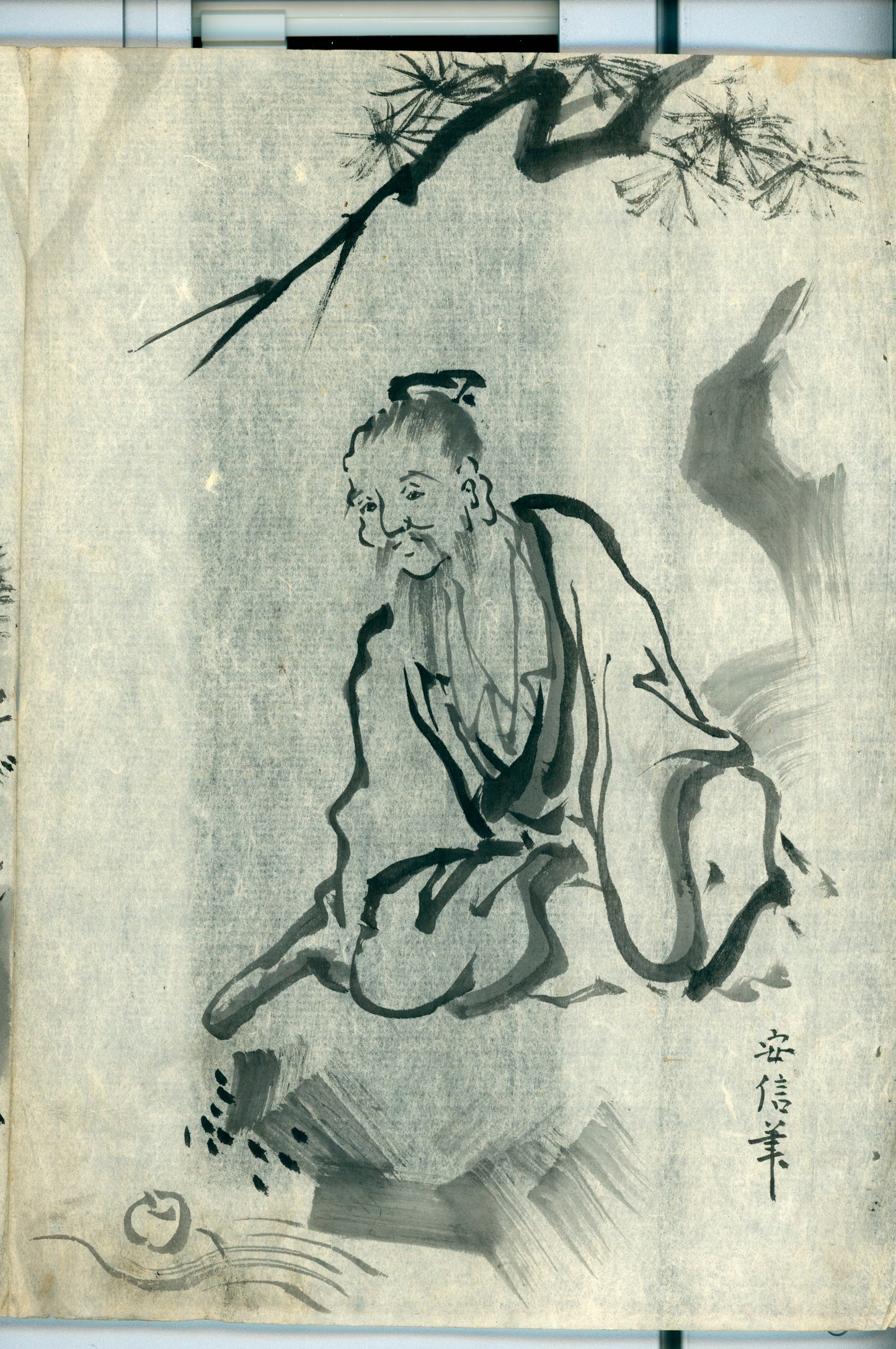 Sumi-e - 16 sheets/ 31 scenes/ ink on washi paper/ unknown painter