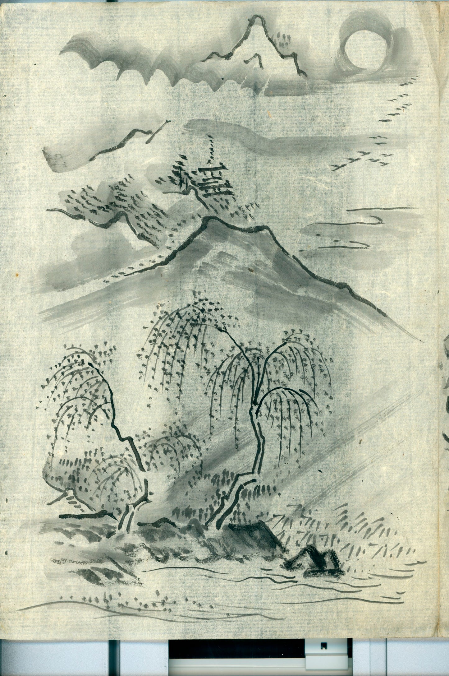Sumi-e - 16 sheets/ 31 scenes/ ink on washi paper/ unknown painter