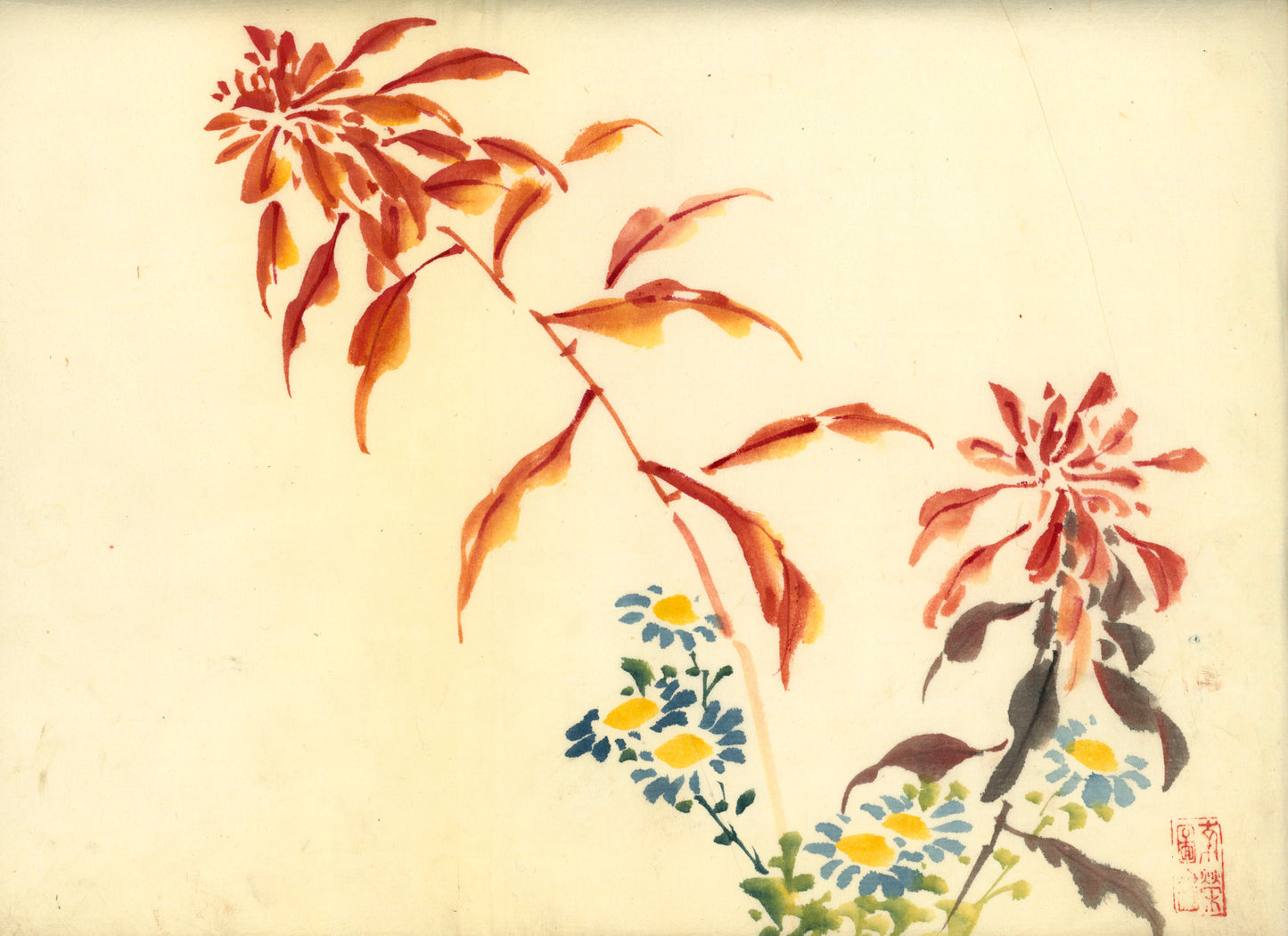 2 emakimono scrolls 花鳥畫 / 4 kakejiku scrolls  Goto Shugai 1886-? 後藤秋崖