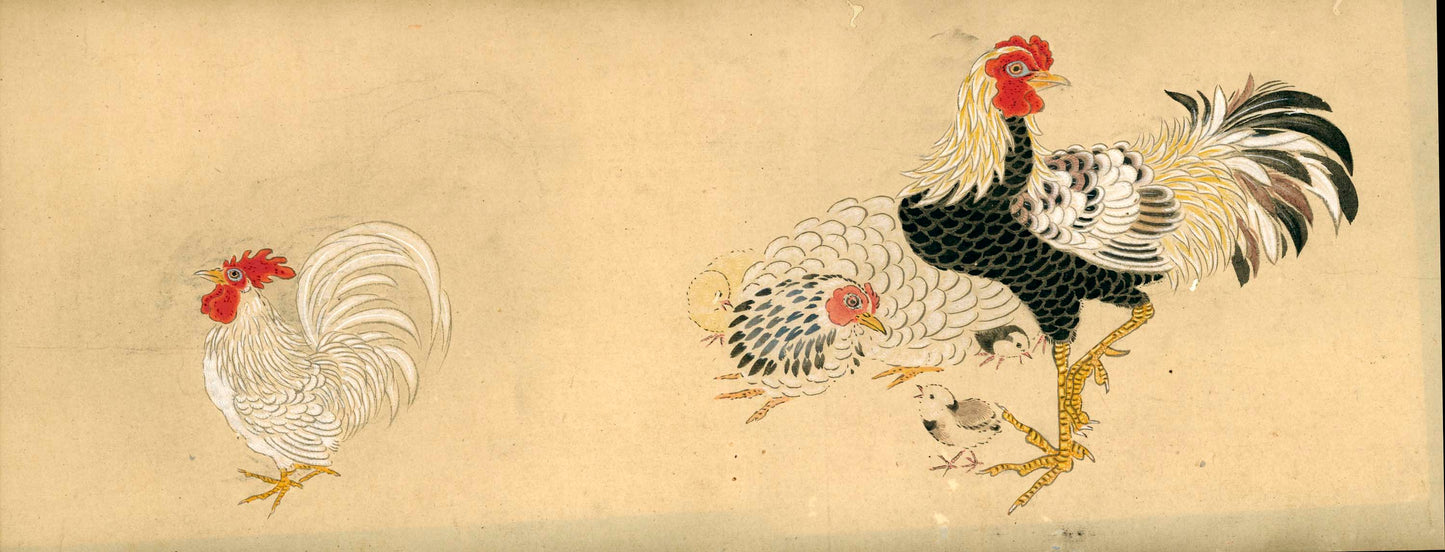 Emakimono scroll 絵巻物 虫と鳥影 Mushi to choei - Insects and shadows of birds - Unknown, after Taki Katei (瀧和亭 1830 – 1901)