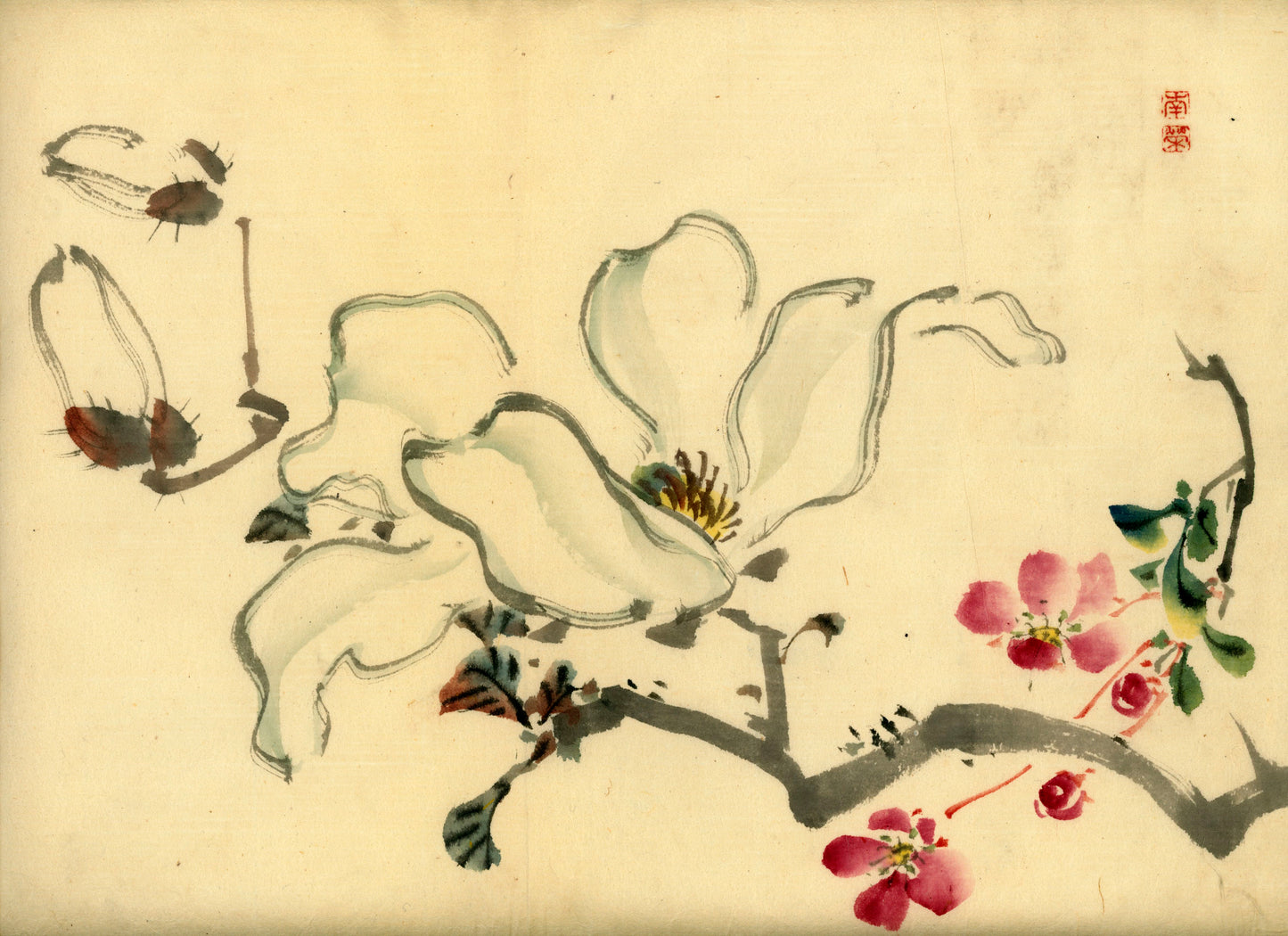 2 emakimono scrolls 花鳥畫 / 4 kakejiku scrolls  Goto Shugai 1886-? 後藤秋崖