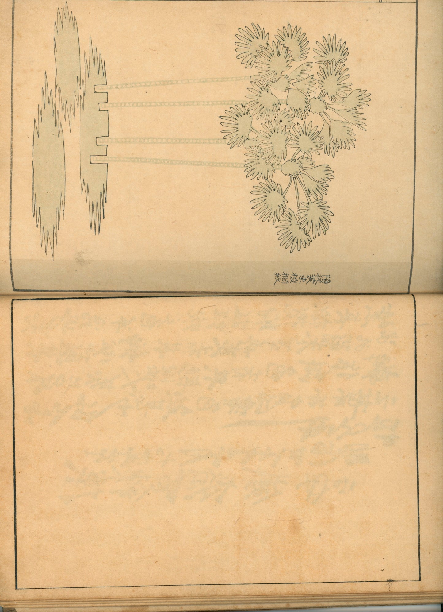 "Shokumon zukan" 織紋図鑑 (Illustrated encyclopedia of weaving crests) voll 1, 2 and 4, 1902