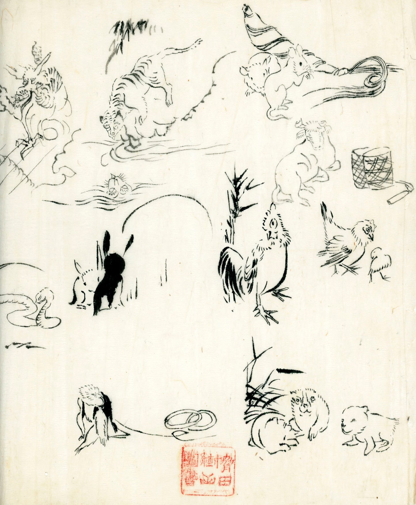 2 emakimono scrolls 花鳥畫 / 4 kakejiku scrolls  Goto Shugai 1886-? 後藤秋崖
