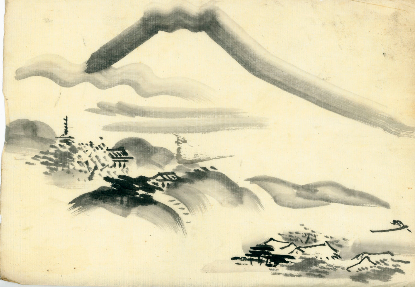 Sumi-e - 16 sheets/ 31 scenes/ ink on washi paper/ unknown painter