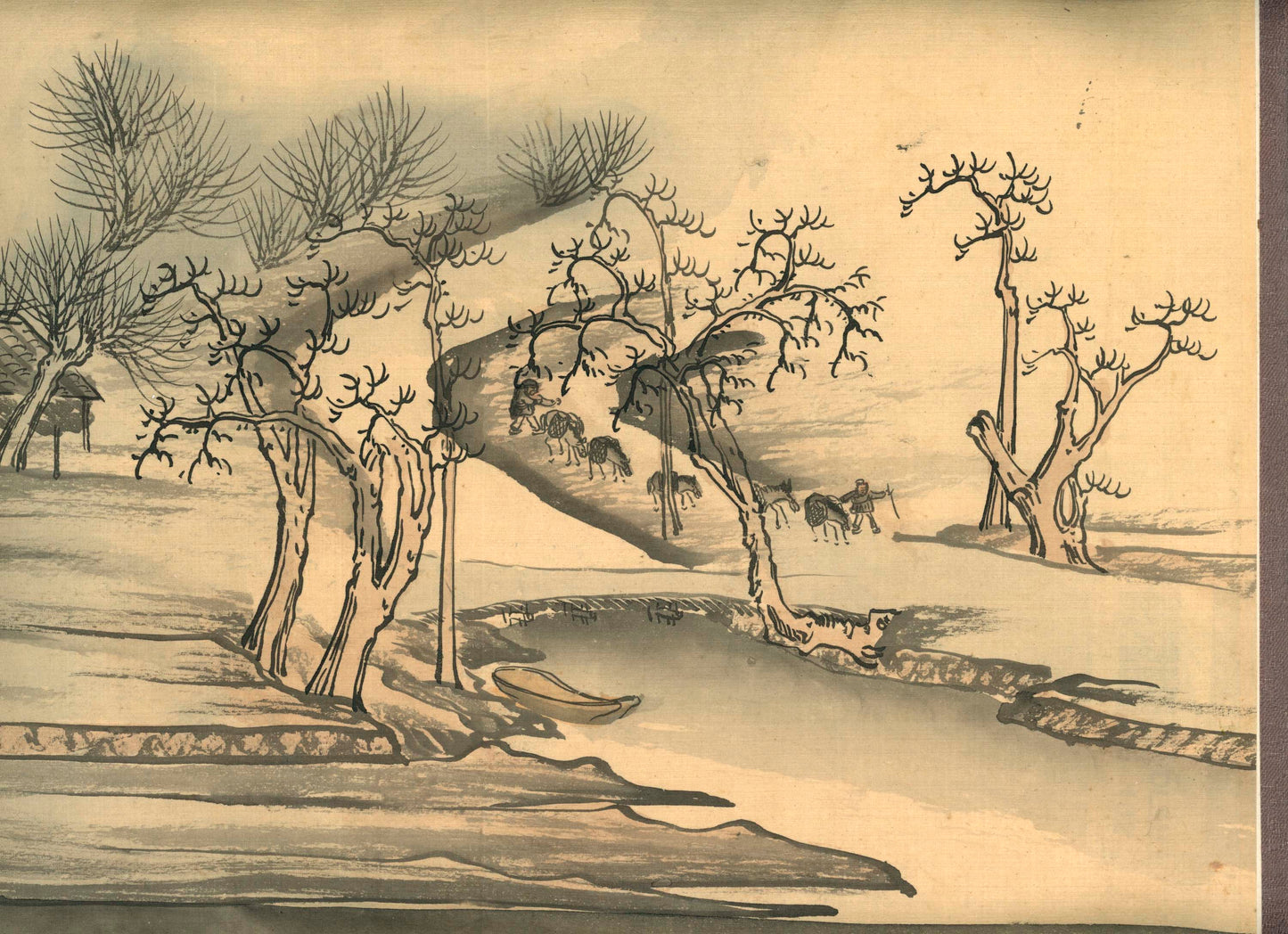 Along the River During the Qingming Festival (清明上河圖) - japanese copy and calligraphy