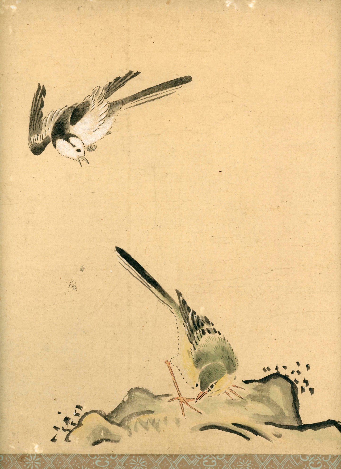 Emakimono scroll 絵巻物 虫と鳥影 Mushi to choei - Insects and shadows of birds - Unknown, after Taki Katei (瀧和亭 1830 – 1901)