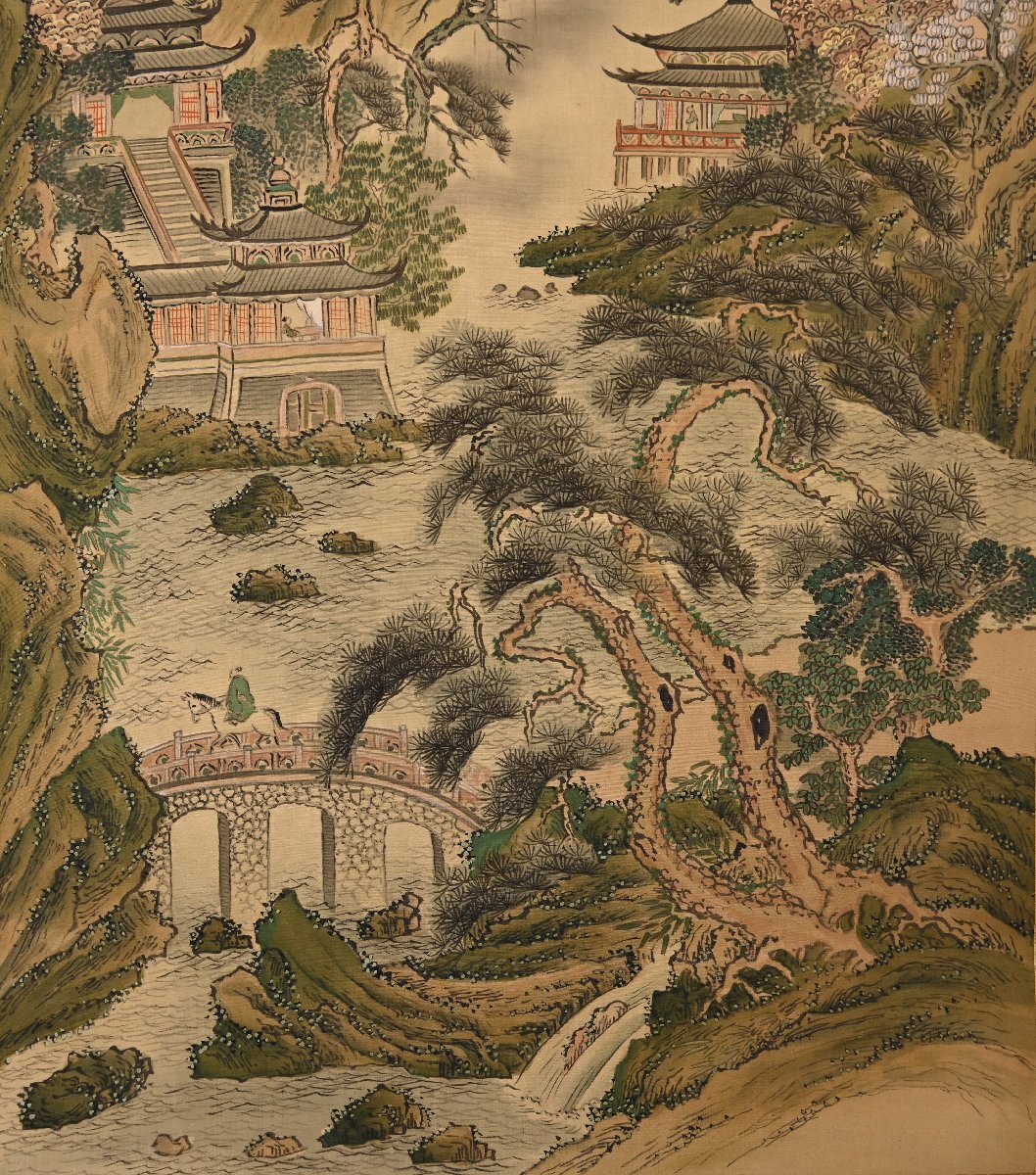 Tanomura Chikuden 田能村 竹田 (1777-1835) kakejiku scroll, ca. 1810 / 河辺青蘭 Kawabe Seiran (1868-1931)
