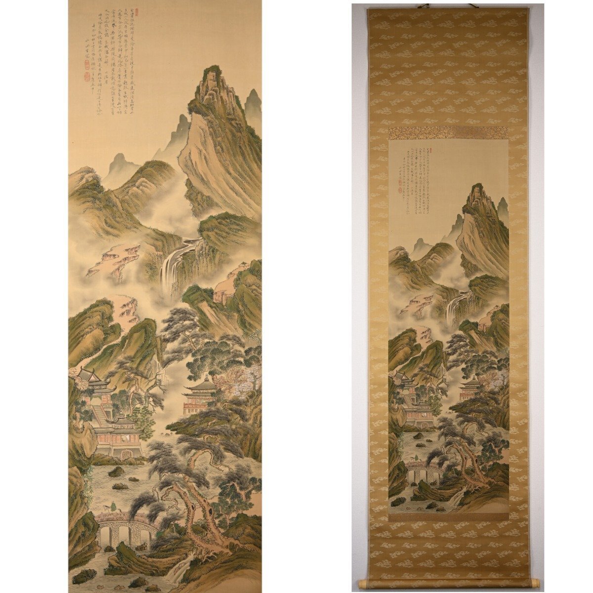 Tanomura Chikuden 田能村 竹田 (1777-1835) kakejiku scroll, ca. 1810 / 河辺青蘭 Kawabe Seiran (1868-1931)