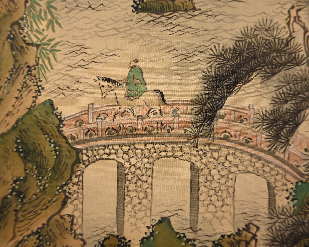 Tanomura Chikuden 田能村 竹田 (1777-1835) kakejiku scroll, ca. 1810 / 河辺青蘭 Kawabe Seiran (1868-1931)