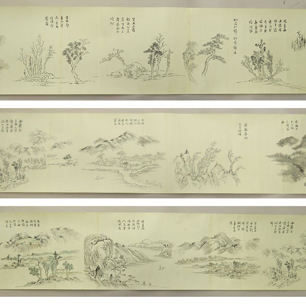 Noro Kaiseki 野呂介石 (1747-1828) emakimono scroll 28 x 1263 cm / dated Bunka 10 (1814)