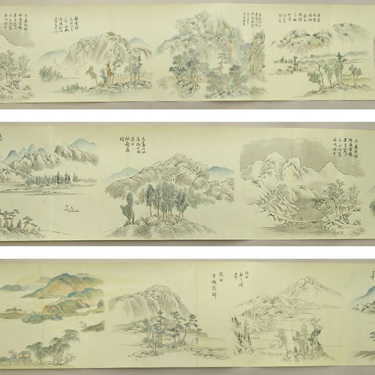 Noro Kaiseki 野呂介石 (1747-1828) emakimono scroll 28 x 1263 cm / dated Bunka 10 (1814)