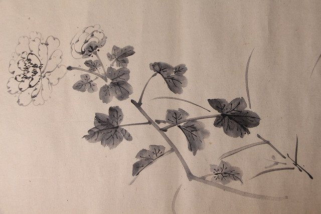 30x 550 cm, Meiji era, floral emakimono scroll