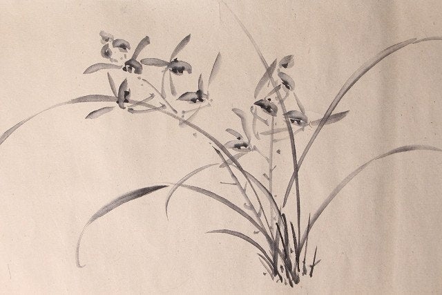 30x 550 cm, Meiji era, floral emakimono scroll