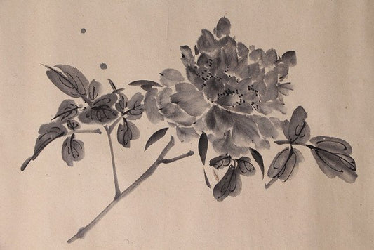 30x 550 cm, Meiji era, floral emakimono scroll