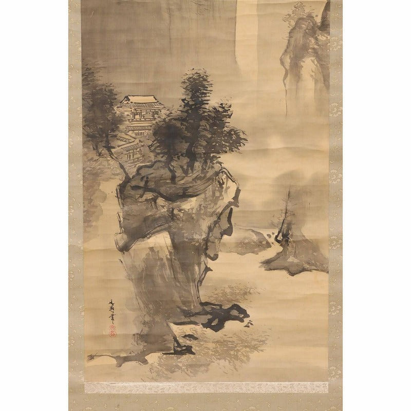 佐竹 永稜 Satake Eiryo (1872- 1937), kakejiku scroll, landscape painting