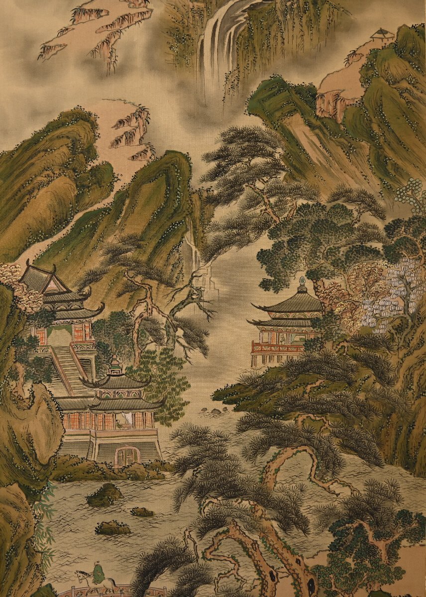 Tanomura Chikuden 田能村 竹田 (1777-1835) kakejiku scroll, ca. 1810 / 河辺青蘭 Kawabe Seiran (1868-1931)