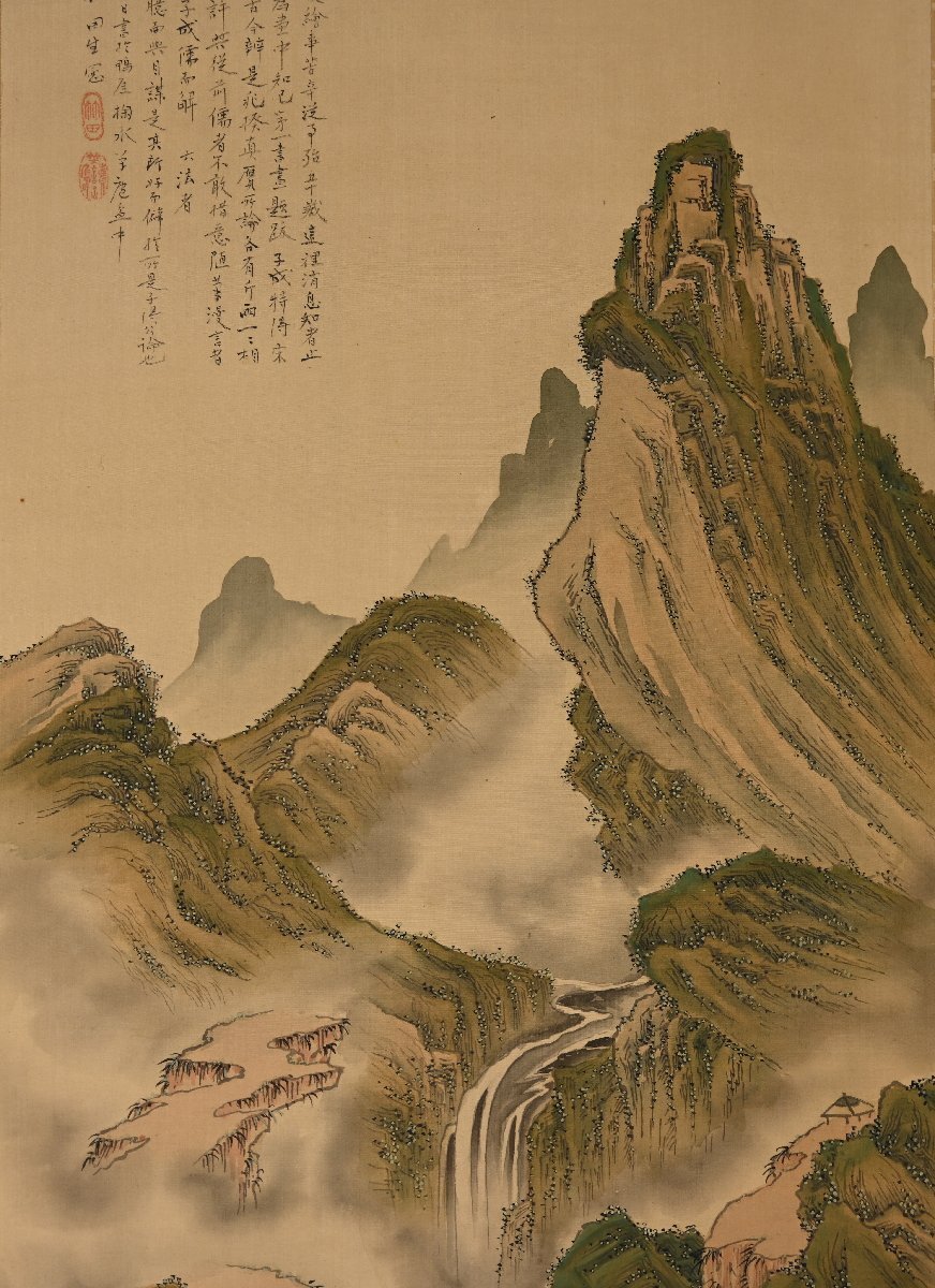 Tanomura Chikuden 田能村 竹田 (1777-1835) kakejiku scroll, ca. 1810 / 河辺青蘭 Kawabe Seiran (1868-1931)