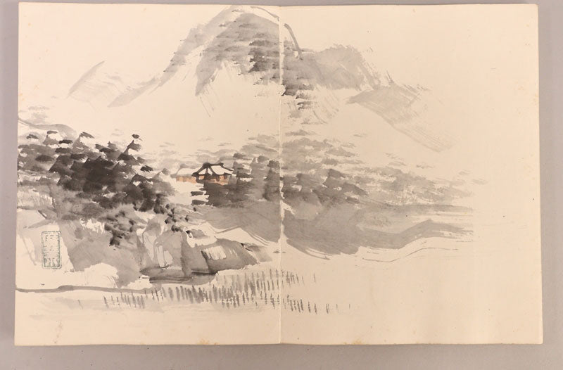 Terasaki Kogyo (寺崎広業) 1866-1919 Handpainted album 12 full page illustrations