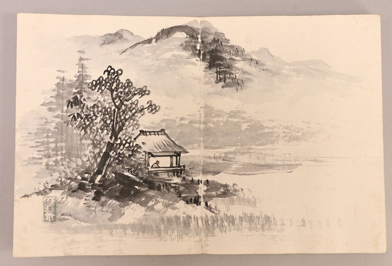Terasaki Kogyo (寺崎広業) 1866-1919 Handpainted album 12 full page illustrations