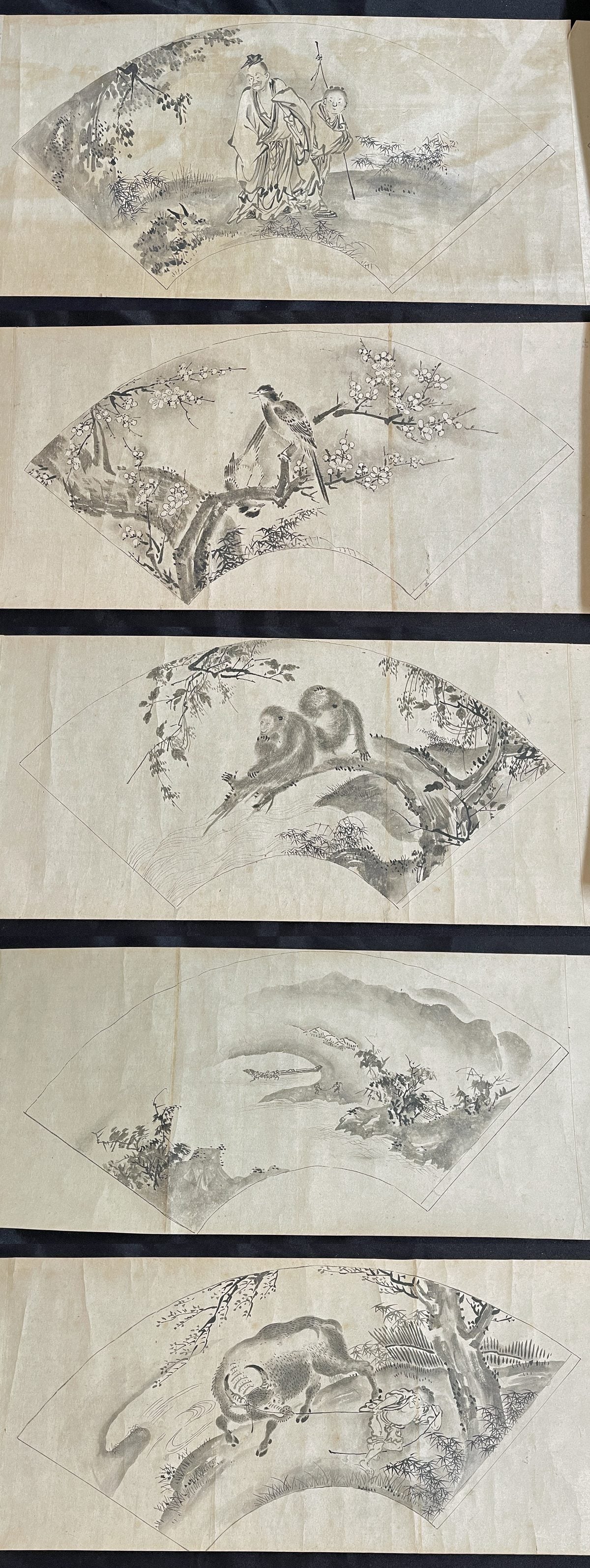 3 emakimono scrolls 絵巻物, Kano school 狩野派